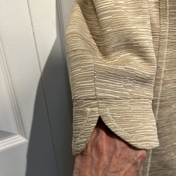 Nine West Textured Gold Cream Lined Long Blazer Size XS - Picture 6 of 14